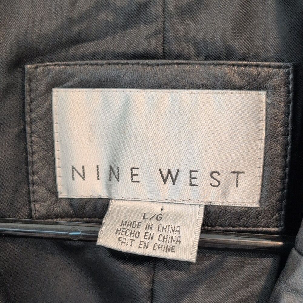 Nine West Women's Black Button Front Collared Jacket With Pockets Lined Size L - Picture 2 of 12